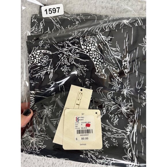 E.P Pro Womens Black & White Sz 8 Safari Print Skort Golf Active Cotton/Spandex - Picture 16 of 16